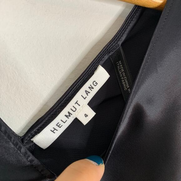 Helmut Lang Asymmetric Viscose Black Top - Picture 4 of 8